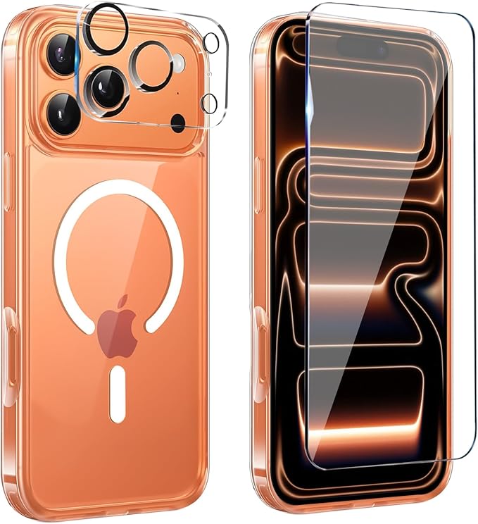 for iPhone 17 Pro Case Clear,Magnetic iPhone 17Pro Case with Screen Protector & Camera Protector [Compatible with MagSafe], Shockproof TPU Cover for iPhone Pro 17 Phone Cases-Transparent by Unknown