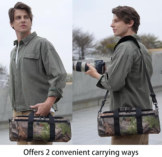 ZZQ&CCF Camera Lens Pouch Case for Canon RF 200-800/100-500,for Sony FE 200-600mm F5.6-6.3G,Compatible with Nikon Z 180-600, Portable Compact Outdoor Telephoto Lens Photography Bag -Black Camo - Image 6