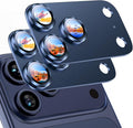 Uyiton for iPhone 17 Pro Camera Lens Protector, Metal Frame Glass Cover | Not Easy to Break, Strong Adsorption, Case-Friendly, Metal 9H Sapphire Glass Rear Camera Screen Cover, Deep Blue, 2 Packs by Uyiton