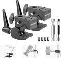 NEEWER 2 Pack Super Clamp with 5/8" Stud, Spring Lock, 2.4" Jaw Grip Heavy Duty Crab Pole Clamp for Round Pipe Flat Surface, for Photography Studio Camera Lighting Mounting, Max Load 33lb/15kg, UA017 | Heavy Duty Crab Pole Clamp, for Round Pipe Flat Su... by Neewer