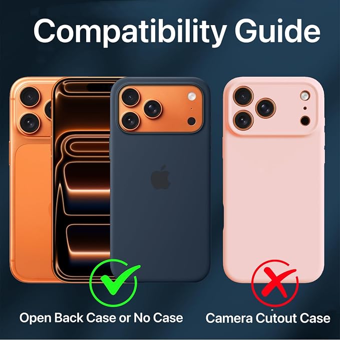 ivoler Camera Lens Protector for iPhone 17 Pro Max 6.9", 4-Pack | Screen Protector Tempered Glass[Case Friendly][New Version], for iPhone 17 Pro Max Scratch-Resistant,Clear+Black Circle - Image 4