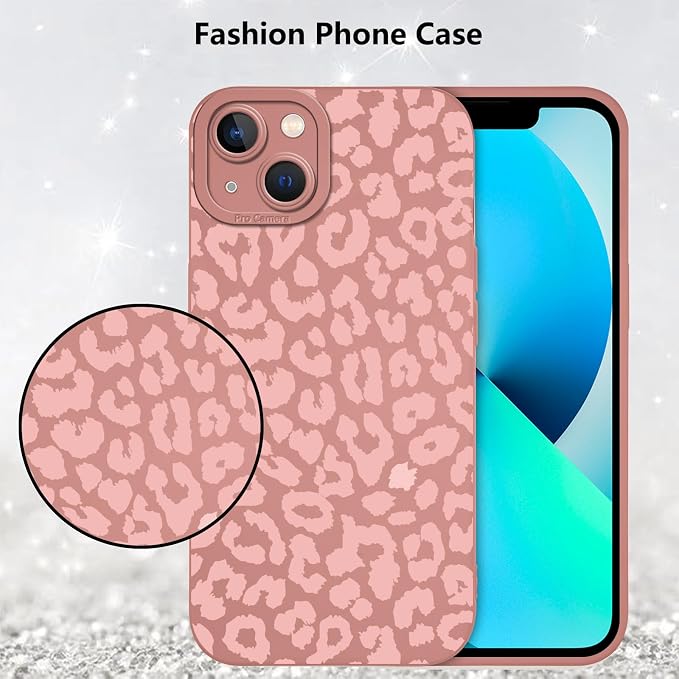 Cute Pink Cheetah Print Phone Case for iPhone 13 Mini 5.4" | Aesthetic Leopard Pattern Design Cover Full Camera Lens Protective Shockproof Soft Slim TPU Funda for Women Girls - Image 6