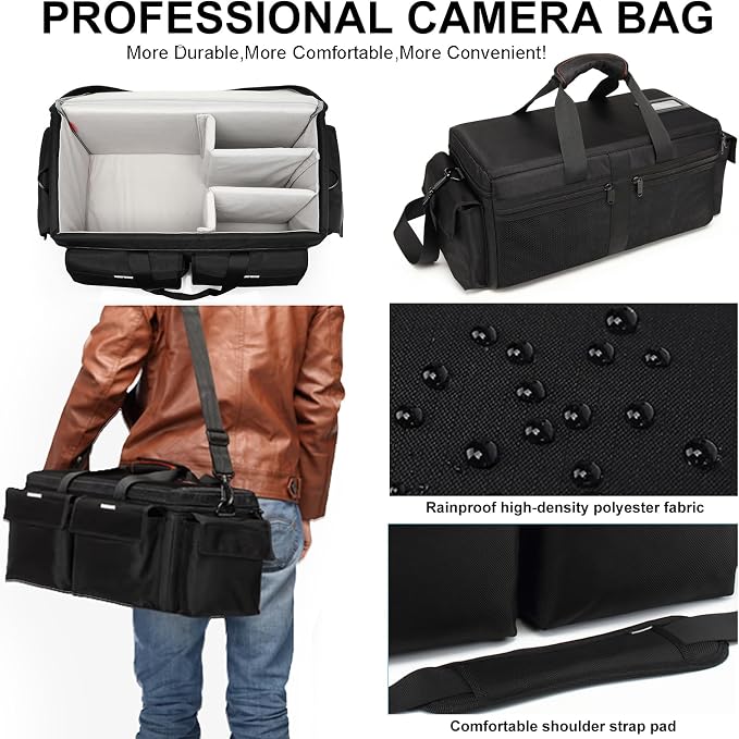 Large Camera Bag, Pressure proof &Waterproof DSLR SLR Mirrorless Gadget bag,Cine Cube Bag for Camera Gear, Photographer, Videographer Videomakers，For FS7/FS6(XL) - Image 6
