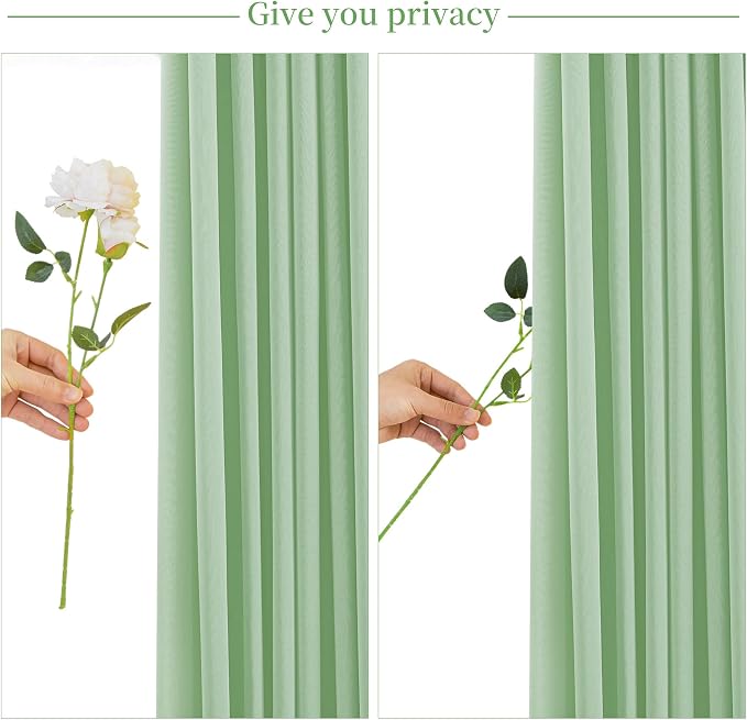 10x10 Sage Green Backdrop Curtain for Parties Wrinkle Free Dark Green Photo Curtains Backdrop Drapes Fabric Decoration for Baby Shower Birthday Party Photography 5ft x 10ft,2 Panels - Image 7