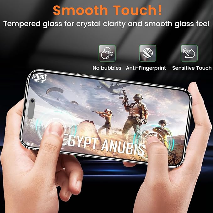 Lesakit 4+4 Pack Privacy Screen Protector for iPhone 16 6.1-Inch with 4 Pack Camera Lens Protector, Anti Spy Tempered Glass Film 9H Hardness Case Friendly - Image 7