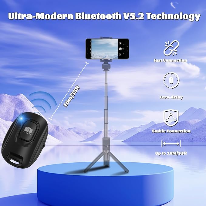 Wireless Camera Remote Shutter for iPhone and Android Smartphones 2 Pack, Bluetooth 5.2 Phone Remote Control Selfie Button for Photos and Videos, Battery Powered, Wrist Strap Included(2 Pack) - Image 3