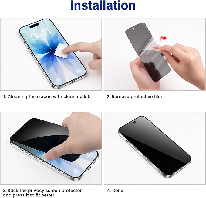 VEGO for iPhone 17 Case with Privacy Screen Protector and Stand Black | Slide Camera Cover & Ring Kickstand Military Grade Heavy Duty Protection Cover for iPhone 17 5G 6.3 Inch - Black - Image 9