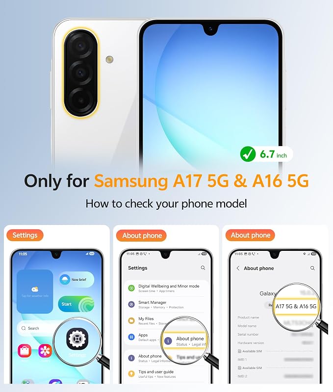 FNTCASE for Galaxy A17/A16 5G Phone Case, Fit for Magsafe, Screen Protector | Translucent Matte, 14FT Military Grade Drop Protection, Slim Shockproof Protective, for Samsung A 17 A 16 Cover, Ultramarine - Image 2