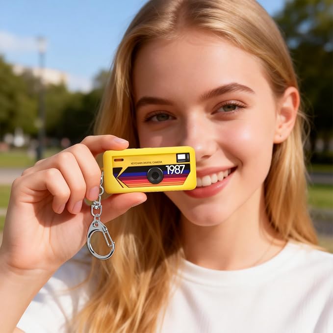 Silicone Case for Kodak CHARMERA Millennium Keychain Mini Digicam Blind Box | Soft Keychain Camera Sleeve, Precise Cutouts, Case-On Charging & SD Card Access, For Collectors & Daily Carry, Yellow - Image 9