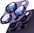 Camera Lens Protector for iPhone 16/15/14 Pro Max & 16/15/14 Pro | Glitter Purple, Aluminum Alloy, 9H+ Glass Camera Cover, Nano Reinforced Adhesive, Anti-Drop, Anti-Scratch, Case Friendly by WumigooProducts