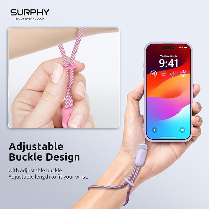 SURPHY 3 Pack Phone Wrist Strap, Phone Lanyard with Cellphone Tether Tab | Phone Strap Charm, Camera Wrist Strap with 2-Color Braided, Phone Wristlet, Wrist Lanyard for Case - Image 5