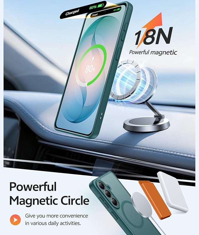FNTCASE for Samsung Galaxy S26 Plus Case, Fit for Magsafe, Screen Protector | Full Camera Protection, Translucent Matte, 14FT Military Grade Drop Proof, Shockproof Protective Phone Cover, Sagebrush Green - Image 3