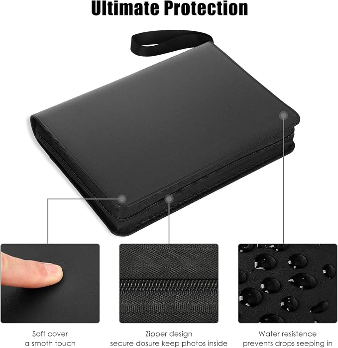 Veicevol 540-Pocket 2x3 Photo Album for Instax Mini and Polaroid, Black | PU Leather Cover Keeps, Fits Instax Mini and Polaroid 2x3 Photos, Protects Travel, Wedding and Family Memories - Image 3