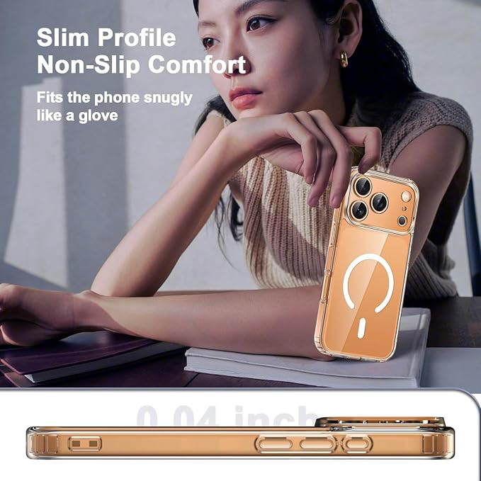 for iPhone 17 Pro Case Clear,Magnetic iPhone 17Pro Case with Screen Protector & Camera Protector [Compatible with MagSafe], Shockproof TPU Cover for iPhone Pro 17 Phone Cases-Transparent - Image 3
