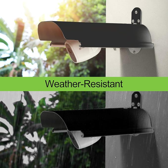 2 Pack Universal Sun Rain Shade Camera Cover Shield,Protective Roof for Outdoor Dome, Bullet Cameras,for Blink,Eufy,Arlo,WyzeCam,Nest,Ring,SimpliSafe,Kasa,Aluminum Alloy Material-Black - Image 3