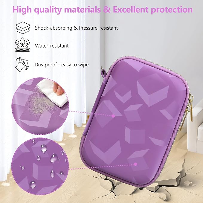 Carrying Case Compatible with Instax Mini EVO Instant Camera, INSTAX MINI EVO Camera Storage Holder Travel Bag with Mesh Pocket for Photos, USB Cables, Film, Purple - Image 5