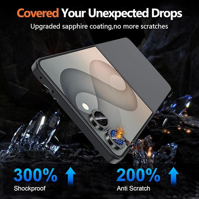 for Samsung Galaxy Z Flip 8 Camera Lens Protector, Individual Metal Ring Tempered Glass Lens Cover, [Strong Adsorption] Scratch Resistant Ultra-Thin HD Clear Lens Cover, 1 Set-Black - Image 5