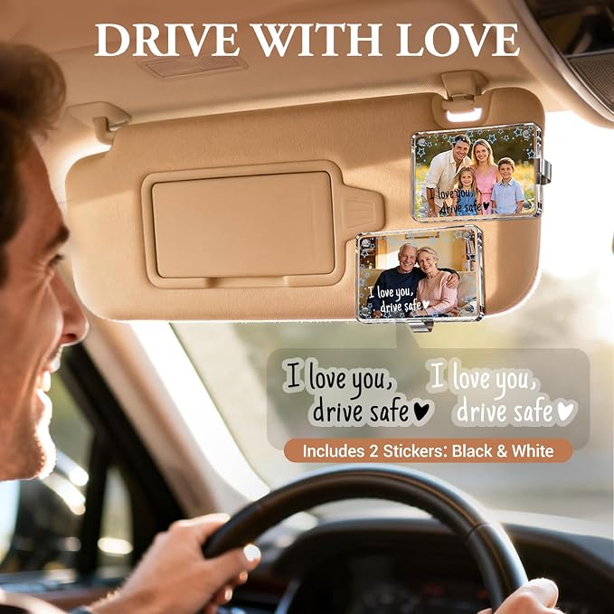 CoBak 2 Pack Acrylic Car Photo Holder, Magnetic Personalized Car Visor Clip, Car Accessories & Car Decor, Romantic Valentine's Day Gift for Family & Couples' Personal Photos,Stars - Image 8