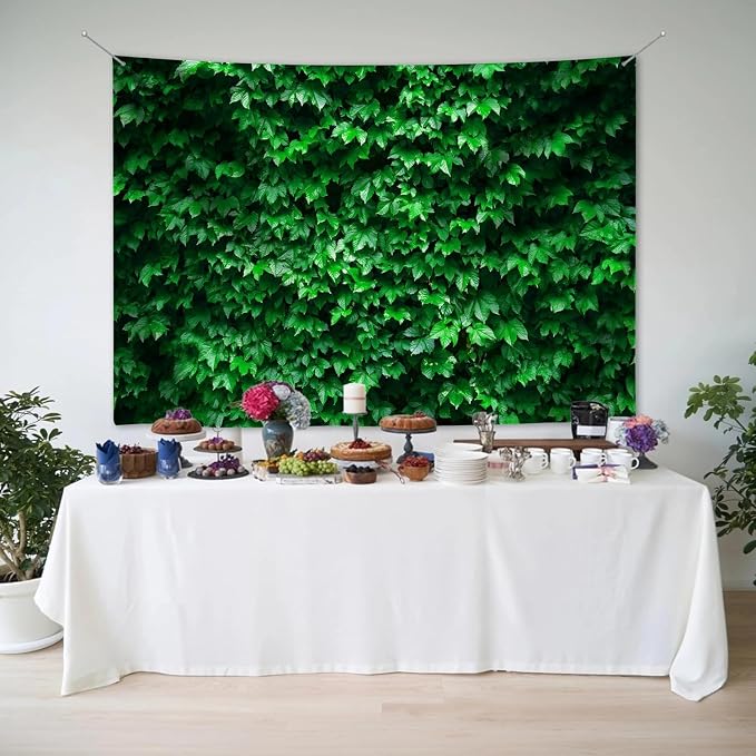 10x6.5ft Large Greenery Backdrop Green Leaves Backdrop for Photography | Seamless Grass Wall Background for Large Group Photos, Baby Shower, Wedding, Party Decorations - Image 5