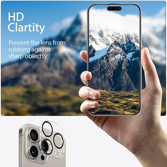 3 Pack Privacy Screen Protector for iPhone 16 Pro Max+3 Pack Camera Lens Protector with Tempered Glass,Touch Sensitive and Case Friendly - Image 8