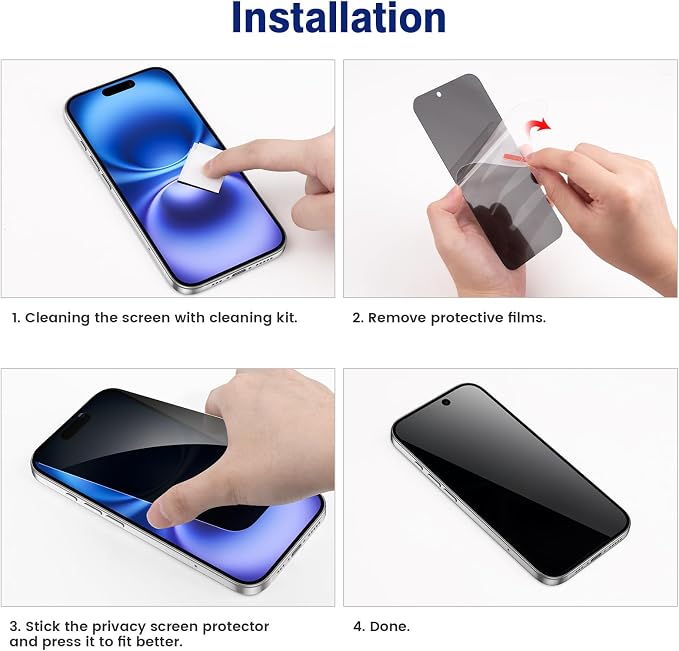 VEGO for iPhone 16 Plus Case with Camera Cover & Privacy Screen Protector | Tempered Glass Screen Protector & Ring Kickstand Military Grade Heavy Duty Protection Cover for iPhone 16 Plus - Black - Image 8