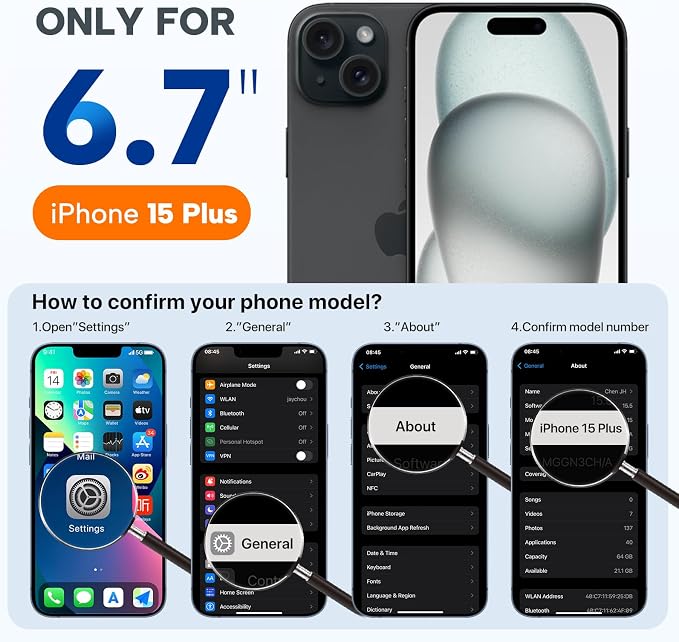 Miracase Silicone & Magnetic for iPhone 15 Plus Case, Dark Blue | Compatible with MagSafe, Soft Microfiber Lining, Liquid Silicone Case Shockproof Drop Protection Phone Case for 15 Plus - Image 8
