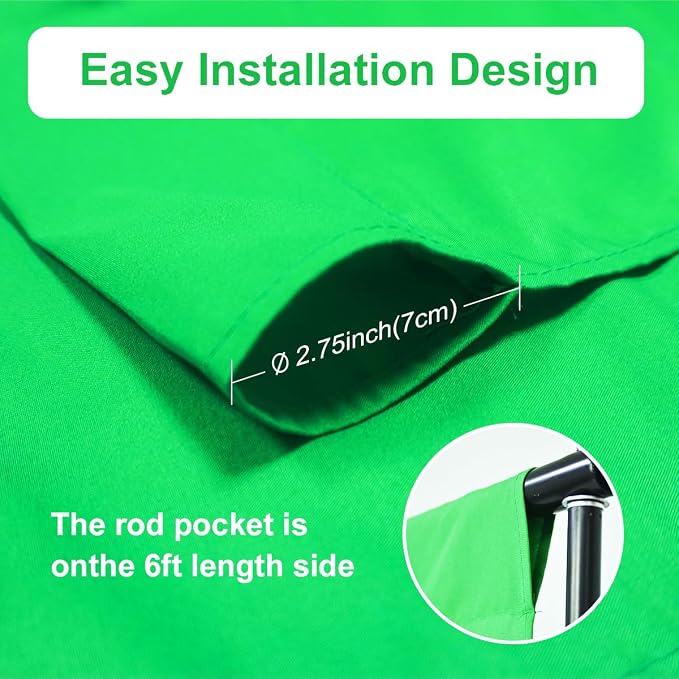 Green Screen Backdrop Background,5 X 6.5 FT Large Photography Backdrop Photo Background Screen for Streaming Zoom Photo Muslin Green Curtain Video Recording Greenscreen Picture Photoshoot - Image 4