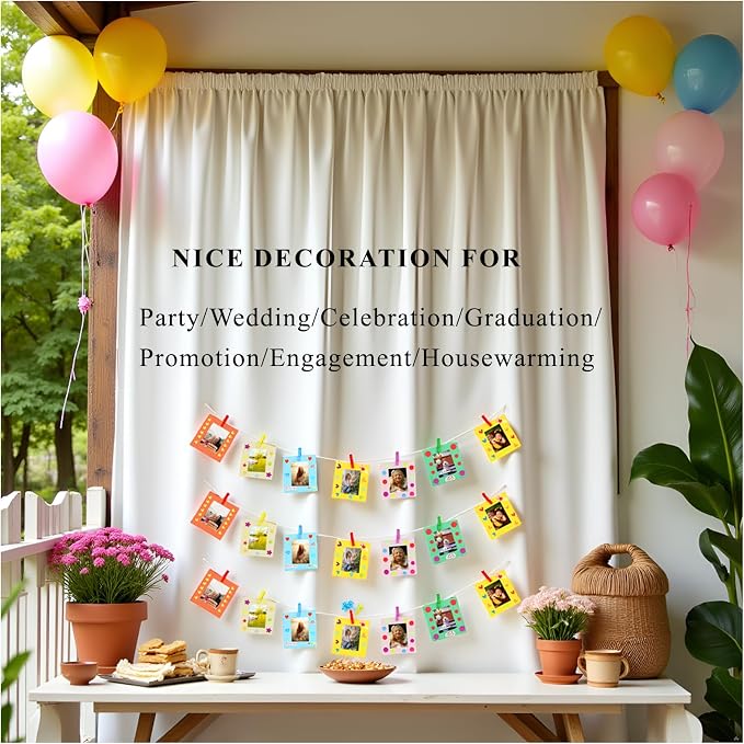 30pcs Paper Picture Frames for Instax Mini Film 2x3 Wall Hanging Kit | 2x3" Photos Wall Ornament Frames with Clips/String/DIY Stickers/Photo Protectors, for Fujifilm Mini/Polaroid/Kodak/Lomo/Kpop - Image 6