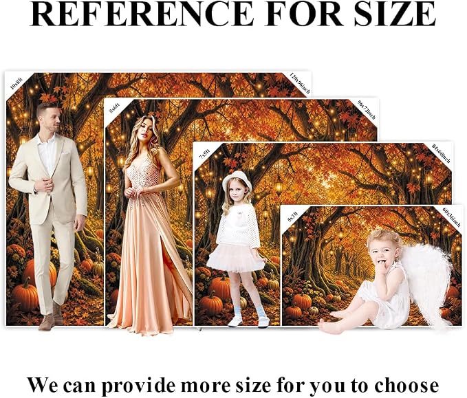 Fall Forest Photo Backdrop 8x6ft Autumn Garden Backdrop for Photography Fall Pumpkin Maple Wonderland Floral Background for Photoshoot Thanksgiving Birthday Photo Booth Props Vinyl - Image 7