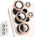 for Samsung Galaxy S26 Ultra Camera Lens Protector, Individual Metal Ring Tempered Glass Lens Cover, [Strong Adsorption] Scratch Resistant Ultra-Thin HD Clear Lens Cover, 1 Set-Orange Diamond by Btscase