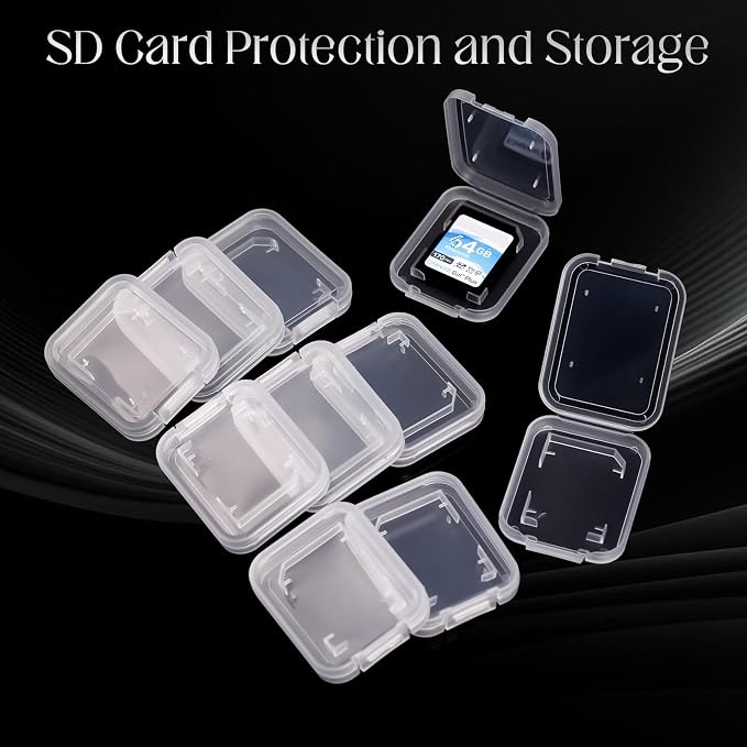 20 Pcs Clear SD Card Holder, Plastic SD Card Case with 24 Pcs Card Labels Standard SDHC SDXC Memory Cards Organizer Portable Photography Storage Accessories - Image 6
