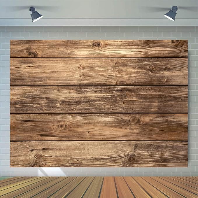 10x8FT Rustic Wood Wall Backdrop Natural Brown Wooden Board Photography Background Baby Shower Birthday Party Cake Table Decoration Banner Backdrops Photo Booth Prop 11839 - Image 3