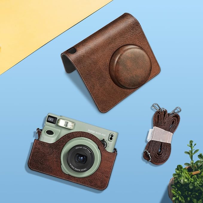 FINTIE Protective Case for Fujifilm Instax Wide 400 Instant Camera, Vintage Brown - Image 5