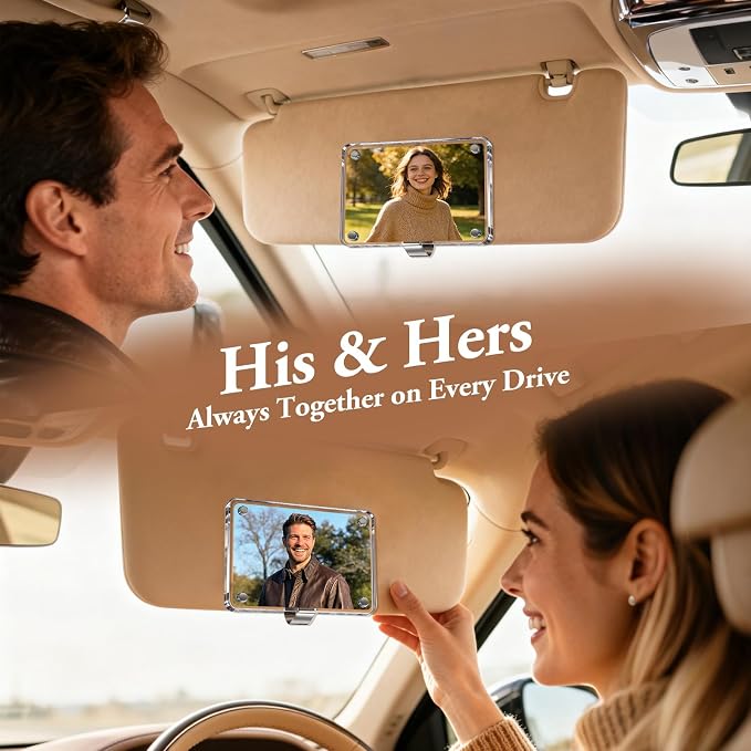 CoBak 1 Pack Acrylic Car Photo Holder, Magnetic Personalized Car Visor Clip, Fathers Day Gifts for Dad, Car Accessories & Car Decor for Men, Him, to Display Family & Personal Photos - Image 6