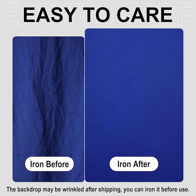 GFCC 5FTx7FT Royal Blue Backdrop Background for Photography Photoshoot | Non-Reflective, Polyester Curtain, Easy Hang, Multipurpose Screen for Studio Photo Booth, Video Recording, Portrait, Party - Image 2