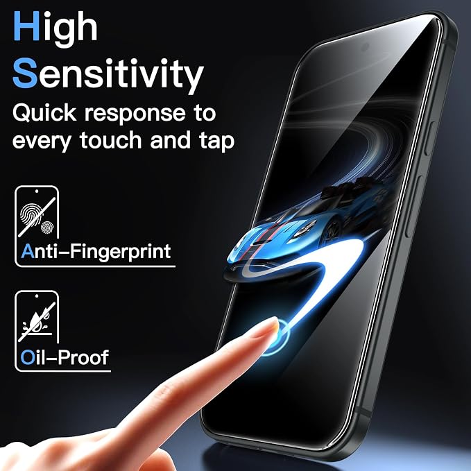 JETech Screen Protector with Lens Protector for Google Pixel 11 Pro | 2+2 Pack, 9H+ Shatterproof Tempered Glass, Easy Installation, Fingerprint Unlock Compatible, High Clarity, Anti-Fingerprint - Image 7