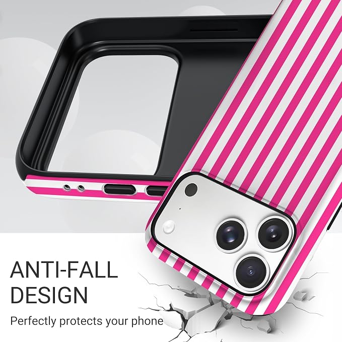 TPU Phone Case for iPhone 17 Pro Max, MagSafe Wireless Charging Compatible, Shockproof Slim Fit Protective Cover with Anti-Yellowing & Raised Camera Protection (Stripe 1, iPhone 17 Pro Max(6.9")) - Image 5