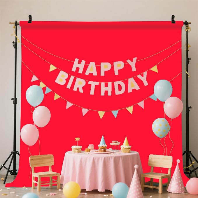 Red Photo Backdrop for Photoshoot Background Photography 5x7ft | Polyester, Seasonal Professional, Party Fashion Studio, Streaming Video Shooting - Image 2