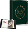 DEGDFSGR 4x6 Small Photo Album, 60 Pockets Holds 120 Photos | Slip-in pockets, black elastic band, portable for family, wedding, baby, travel photos, Vintage Frame Gold Laurel Wreath by Unknown
