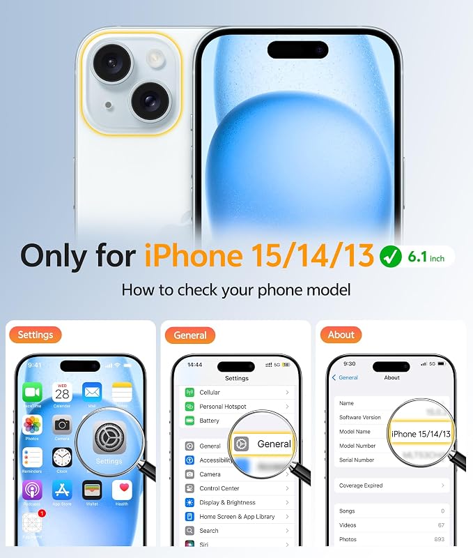 FNTCASE for iPhone 15/14/13 Case, Fit for Magsafe, Glass Screen Protector | Translucent Matte, Magnetic Phone Cases, 14FT Military Grade Drop Protection, Slim Shockproof Protective Cover, Light Blue - Image 2