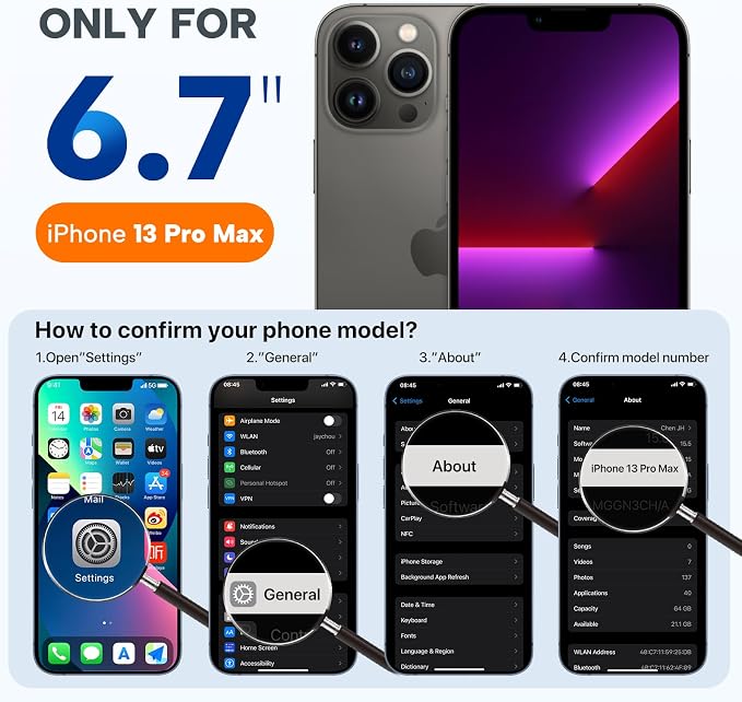 miracase Magnetic for iPhone 13 Pro Max Case, [Soft Anti-Scratch Microfiber Lining], Compatible with MagSafe, Liquid Silicone Shockproof Drop Protection Phone Case for 13 Pro Max, Blackcurrant - Image 7