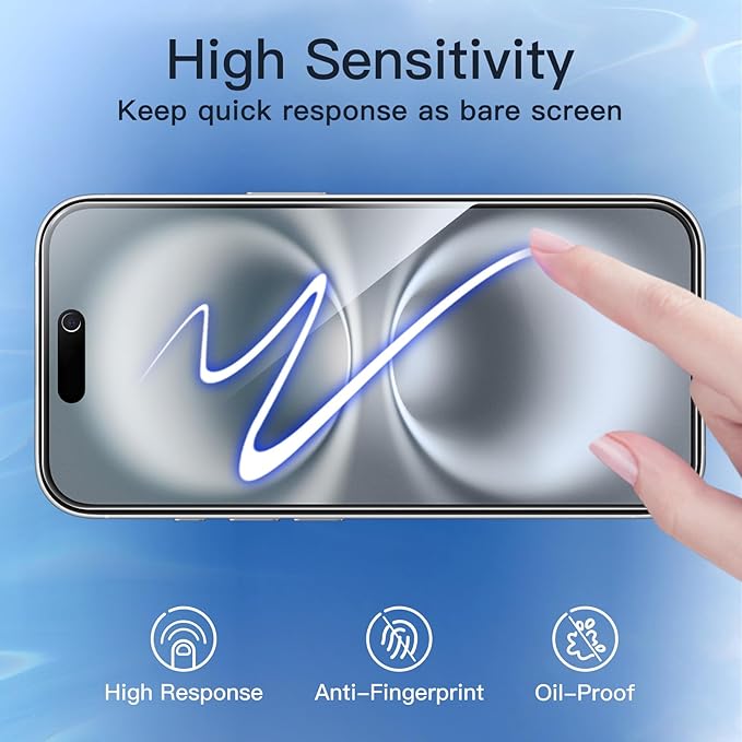 JETech Privacy Screen Protector for iPhone 16, 2+2 Pack | Anti-Spy Tempered Glass, with Camera Lens Protector, Easy Installation Tool - Image 7