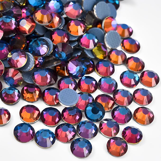 Jollin Hotfix Rhinestones Flatback Crystal Gems 6.4mm SS30, Blue Blaze | 288pcs Hot Fix Crystals Glass Rhinestones for Bedazzling, Crafting, Clothes, Shoes & Accessories DIY Decoration by Jollin