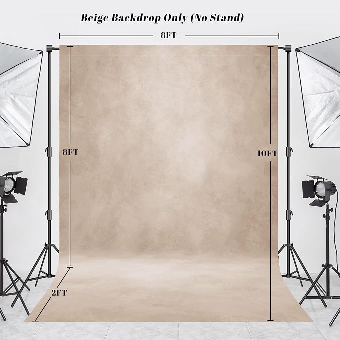 Abstract Photography Backdrop for Photoshoot 8x10ft, Beige,No Stand | Professional,Polyester Fabric,Roller Pocket on Top,Vintage Portrait Photo Props Booth Background,Photoshoot Studio - Image 4