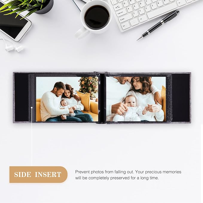 potricher Photo Album 4x6 Pictures, 100 Pockets, Linen Cover, Brown | Linen Cover, Front Window, Large Capacity 4x6 Picture Albums, Photo Book for Family, Wedding, Anniversary, Baby, Keepsake - Image 3