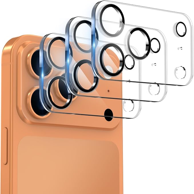 WHPXJY 2025 New Upgrade for 3 pack iPhone 17 Pro Camera Lens Protector-Tempered Glass Cover, 9H+ Shatterproof/Anti-scratch/Maintains Original Clarity/Easy to Install by WHPXJY