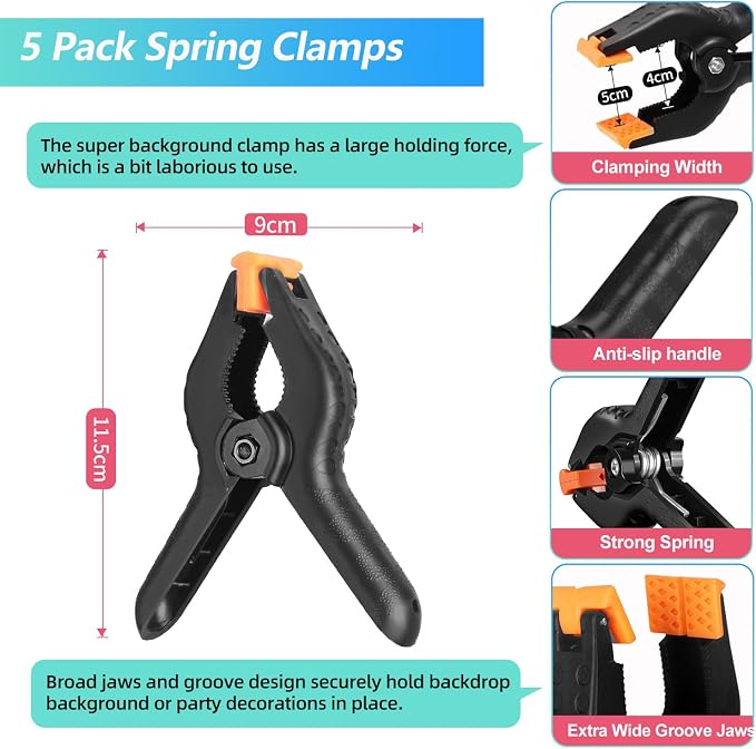 Green Screen Backdrop Kit with Stand, 5X6.5ft Portable Green Screen Backdrop with Stand kit, GreenScreen Background with Stand Carrying Bag Clamp for Streaming Video Zoom - Image 9