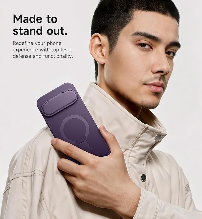 SURITCH for Google Pixel 10/10 Pro Phone Case, Compatible with MagSafe, Protective Cover with Camera Cover & Adjustable Metal Kickstand for Pixel 10/10Pro 2025 -Dark Purple - Image 7