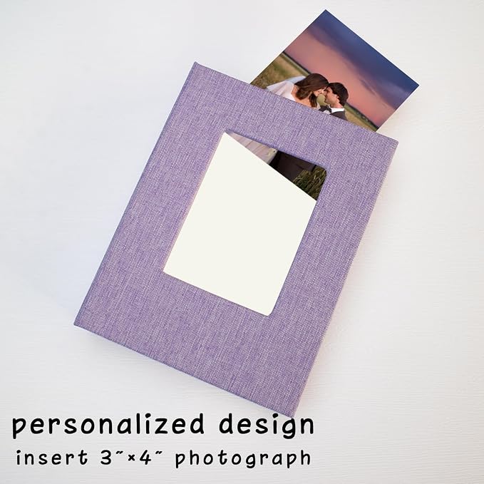 Small Photo Album 5x7 Linen Picture Book, Each Mini 26-Page Album Holds 52 Photos, Art Presentation Folder for Postcards & Picture Storage - Image 2