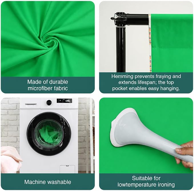Kate Green Screen Backdrop for Photography Photo Backgrounds 6ftx9ft | Solid Screen Background Non Reflective For Chroma Key, Video Production, Gaming, Interviews And Studio Photography. - Image 4